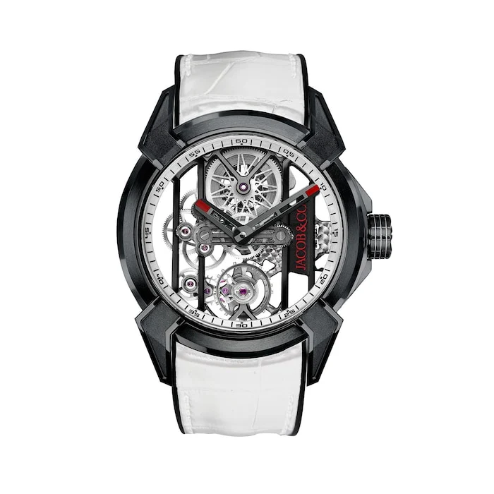 Jacob & Co Manual Wind 44mm Men’s Watch with Skeleton Material Dial, Titanium Case, 50m Water Resistant / EX110.20.AE.AA.ABRUA