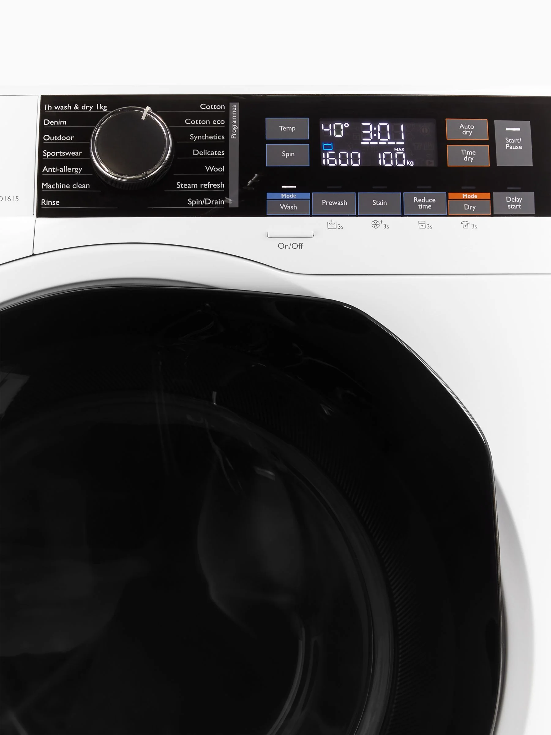 John Lewis JLWD1615 Freestanding Washer Dryer, 10kg/6kg Load, 1600rpm Spin, White - Image 4