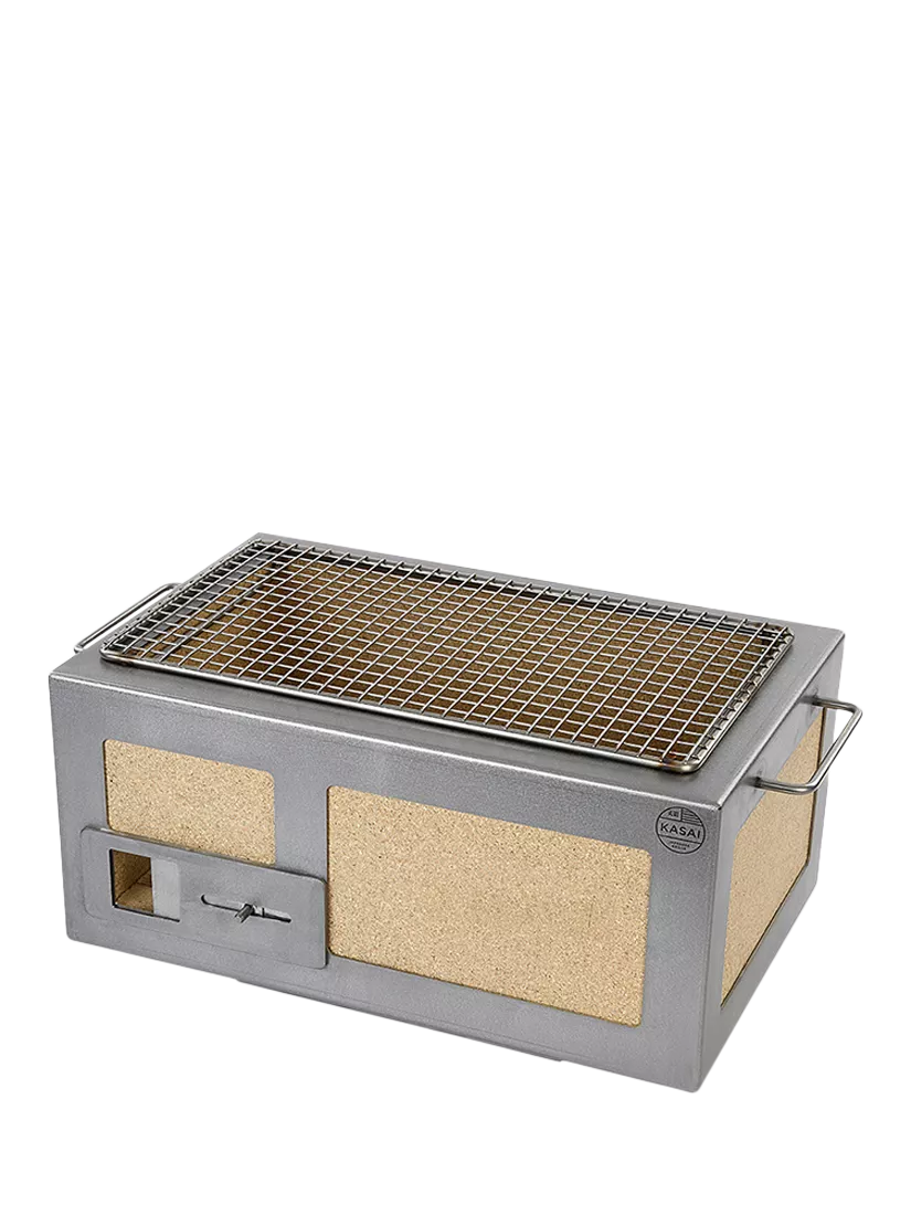 Kasai Little Konro Grill Charcoal BBQ with Heat Mat, Robata & 6 Skewer Rack - Image 2