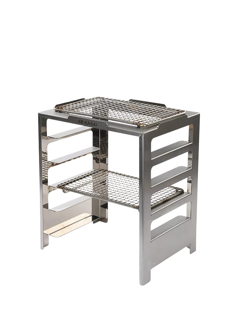 Kasai Nano Konro Grill Charcoal BBQ with Heat Mat, Robata & 6 Skewer Rack - Image 4