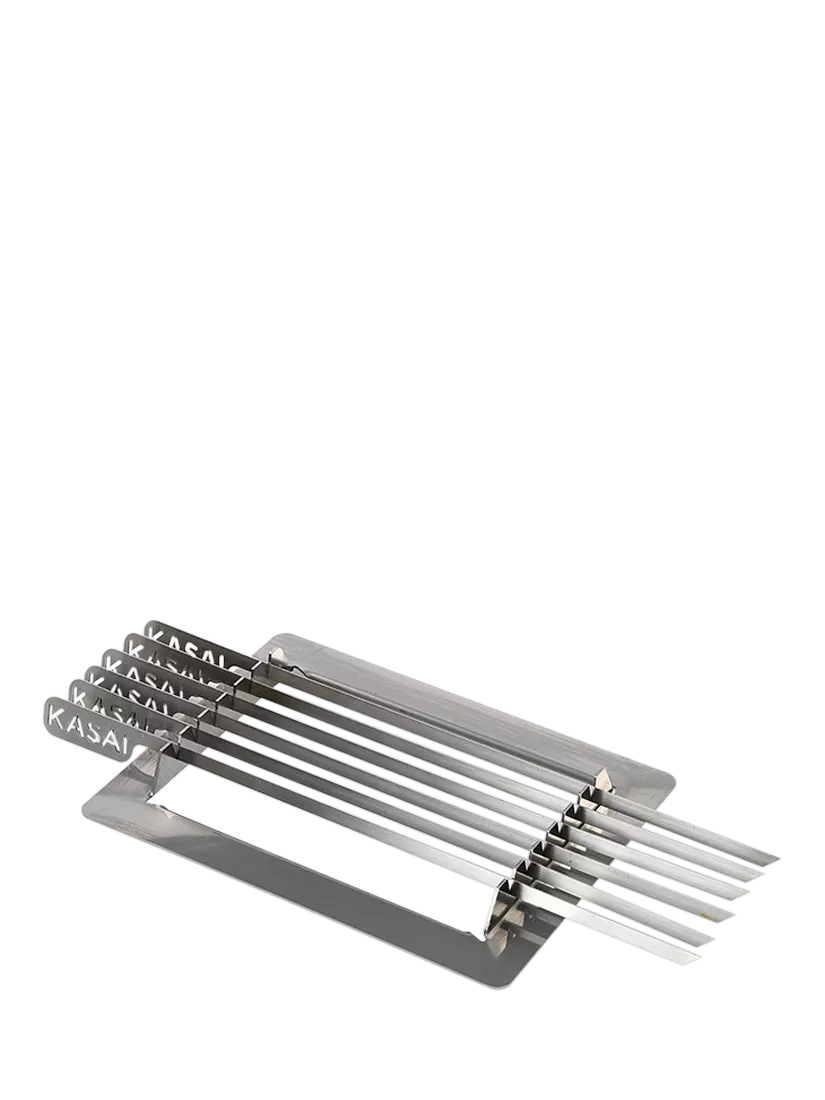 Kasai Nano Konro Grill Charcoal BBQ with Heat Mat, Robata & 6 Skewer Rack - Image 5