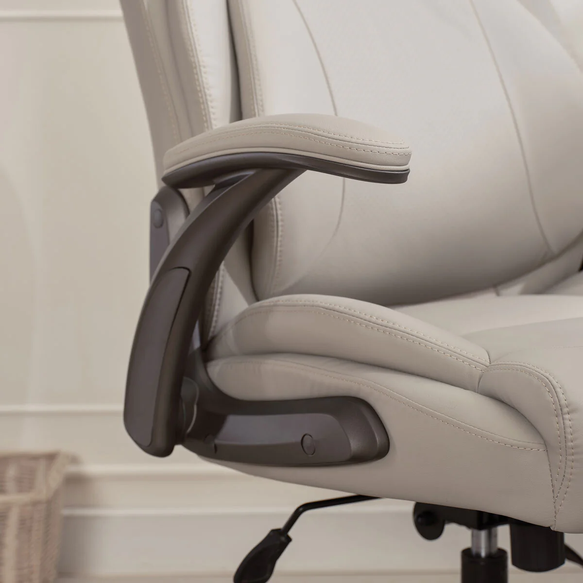 La-Z-Boy Air Lumbar Manager's Office Chair with Flip Up Arms, Beige - Image 6