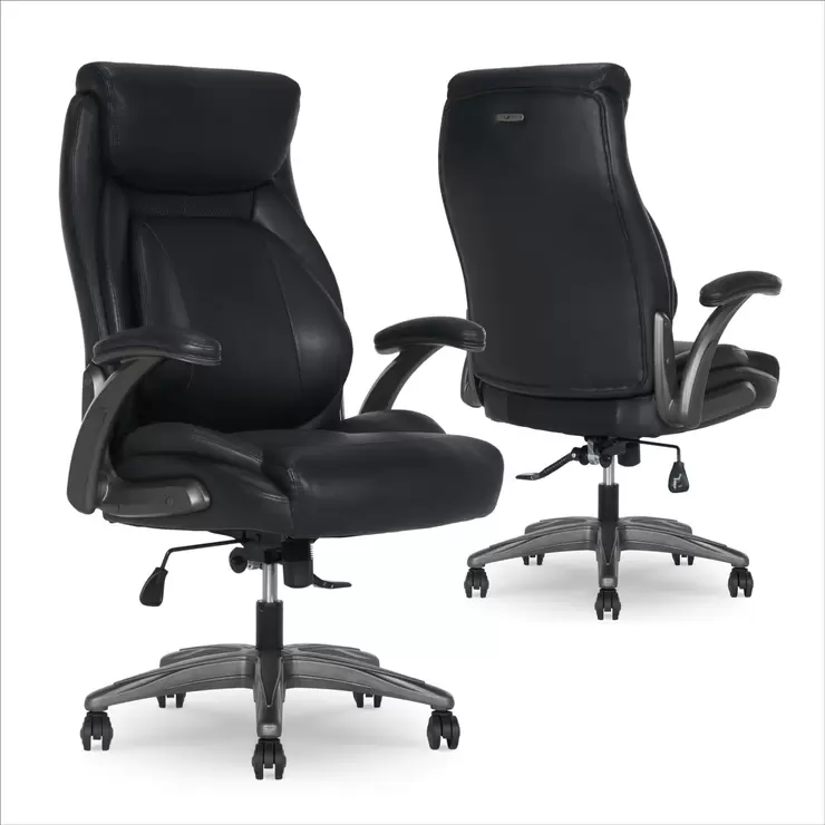 La-Z-Boy Air Lumbar Manager's Office Chair with Flip Up Arms, Black - Image 8