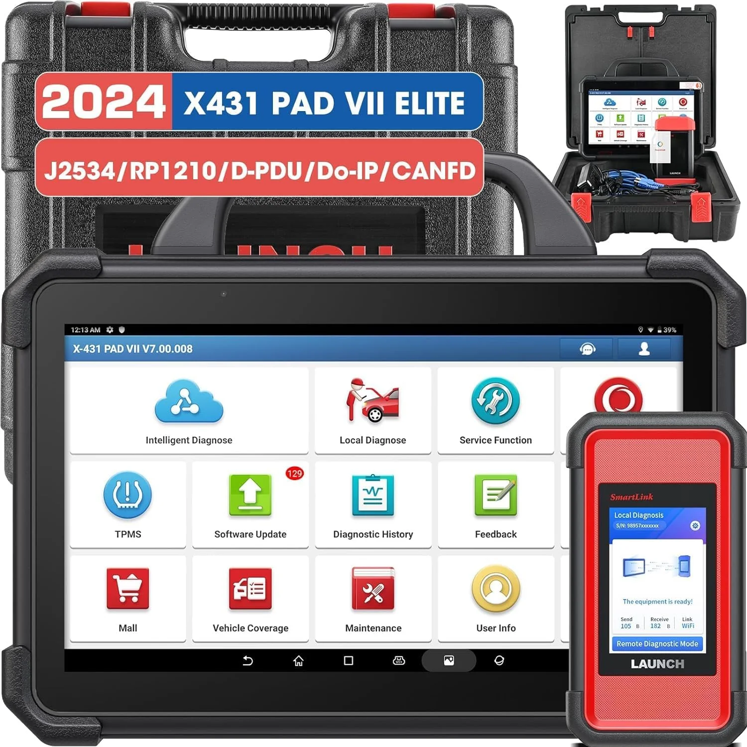 LAUNCH X431 PAD VII, 2023 J2534 Reprogramming Tool, ECU Online Coding, Topology Map Intelligent Diagnostic Scanner, 2 Years Free Update, Upgraded of X431 PAD3/ V+, 50+ Services, Bi-Directional Control - Image 7