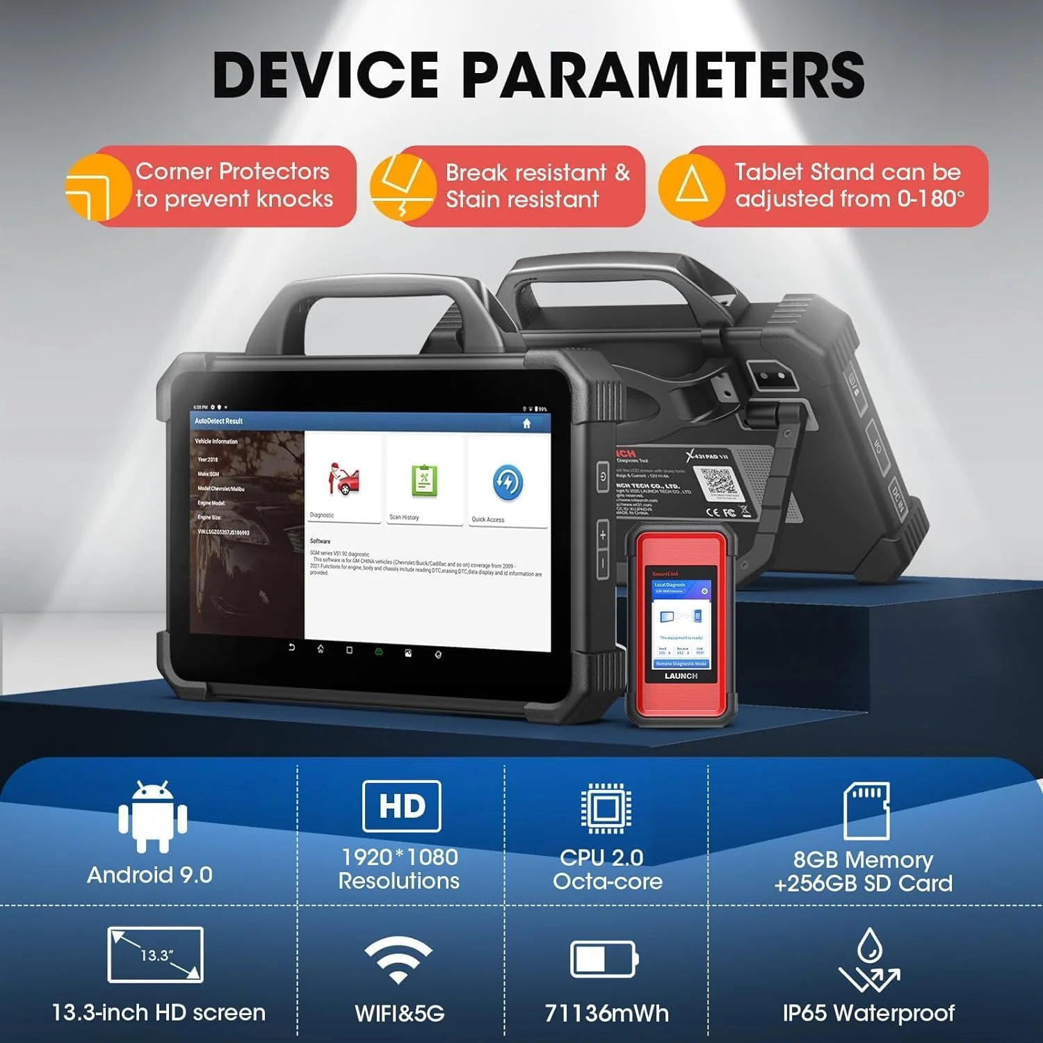 LAUNCH X431 PAD VII, 2023 J2534 Reprogramming Tool, ECU Online Coding, Topology Map Intelligent Diagnostic Scanner, 2 Years Free Update, Upgraded of X431 PAD3/ V+, 50+ Services, Bi-Directional Control - Image 9