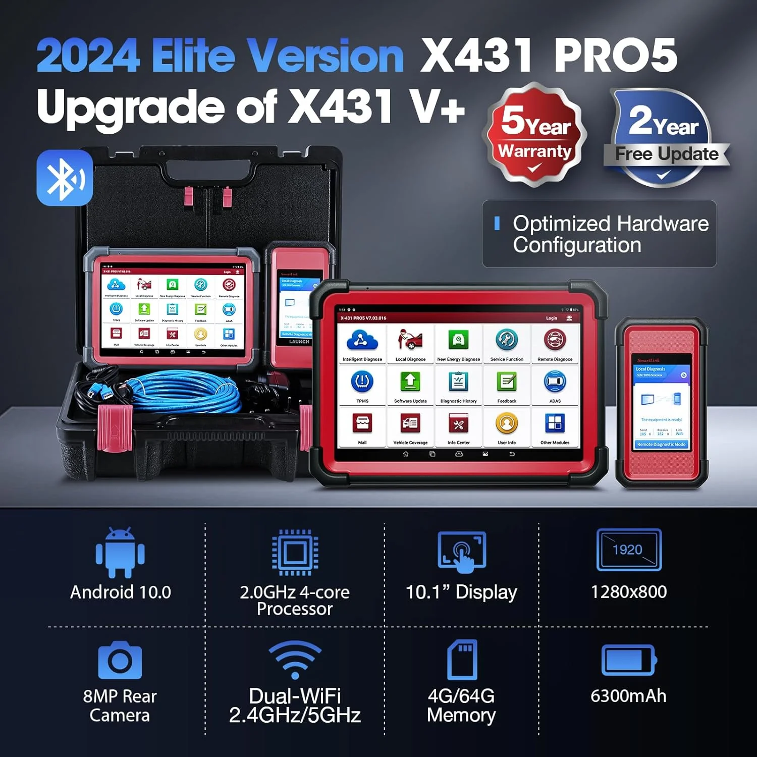 LAUNCH X431 PRO5 Scan Tool, J2534 Reprogramming Tool, ECU Online Coding, Topology Mapping, Upgraded of X431 V+, Bi-Directional Diagnostic Scanner, with SmartBox 3.0 CANFD & DOIP, 2 Years Update - Image 7