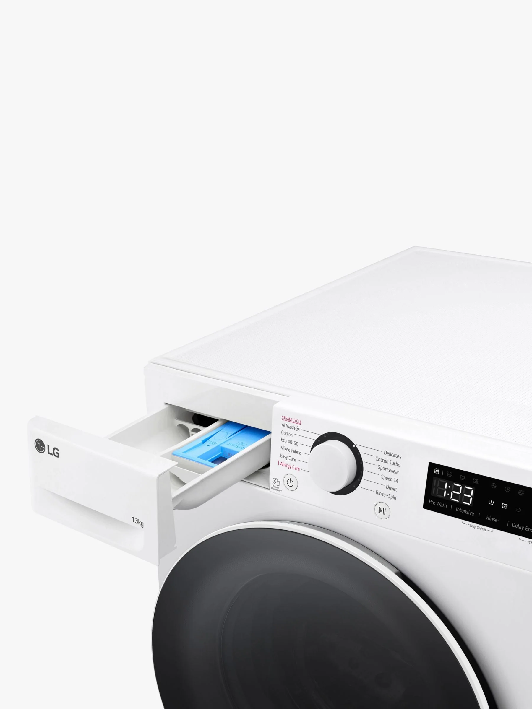 LG F4Y513WWLN1 Freestanding Washing Machine, 13kg Load, 1400rpm Spin, White - Image 4
