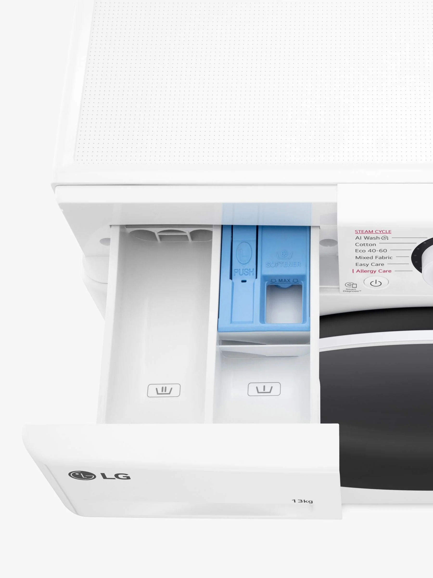 LG F4Y513WWLN1 Freestanding Washing Machine, 13kg Load, 1400rpm Spin, White - Image 7