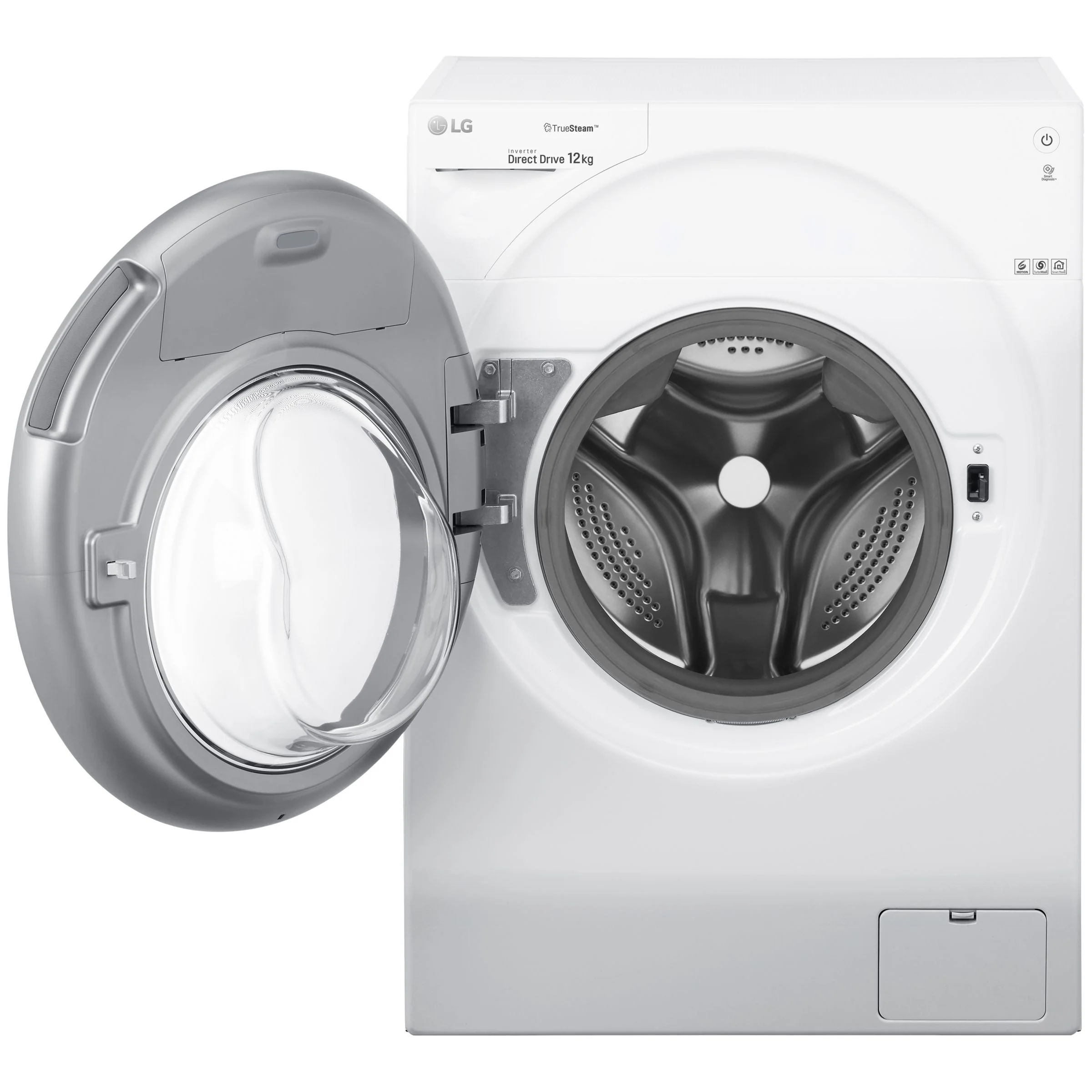 LG FH4G1BCS2 Freestanding Washing Machine, 12kg Load, 1400rpm Spin, White - Image 2