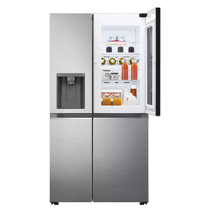 LG Instaview™ Door-In-Door™ GSXV80PZLE, Side by Side Fridge Freezer, E Rated in Shiny Steel - Image 2