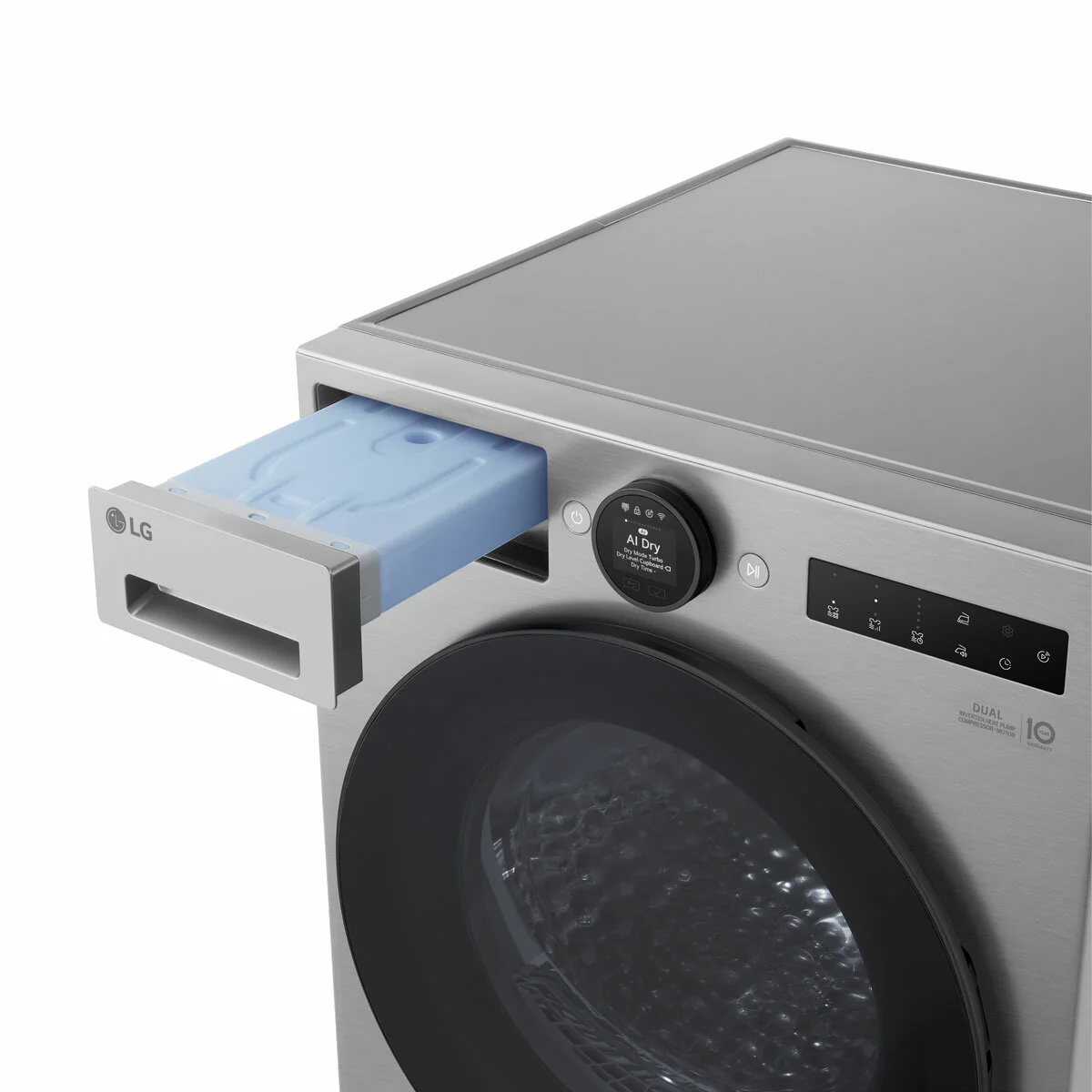 LG RHX7009TSB 9kg Heat Pump Tumble Dryer, A+++ Rated in Silver - Image 2