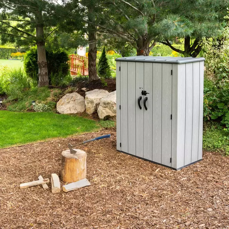 Lifetime 4ft 6" x 2ft 4" (1.4 x 0.7m) Vertical 1,510 Litre Storage Shed with Shelving - Image 4