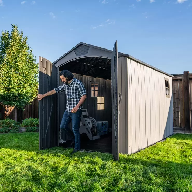 Lifetime 7ft x 12ft (2.14 x 3.57m) Wood Look Storage Shed - Model 60311U - Image 3