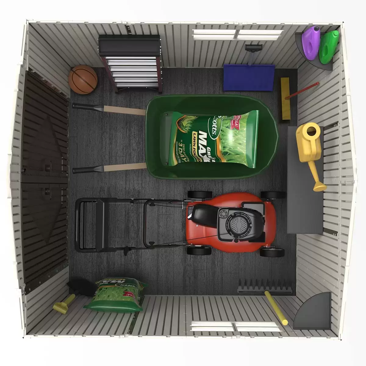 Lifetime 7ft x 7ft (2.1 x 2.1m) Outdoor Storage Shed - Model 60042- Made from High-Density Polyethylene (HDPE) - Image 5