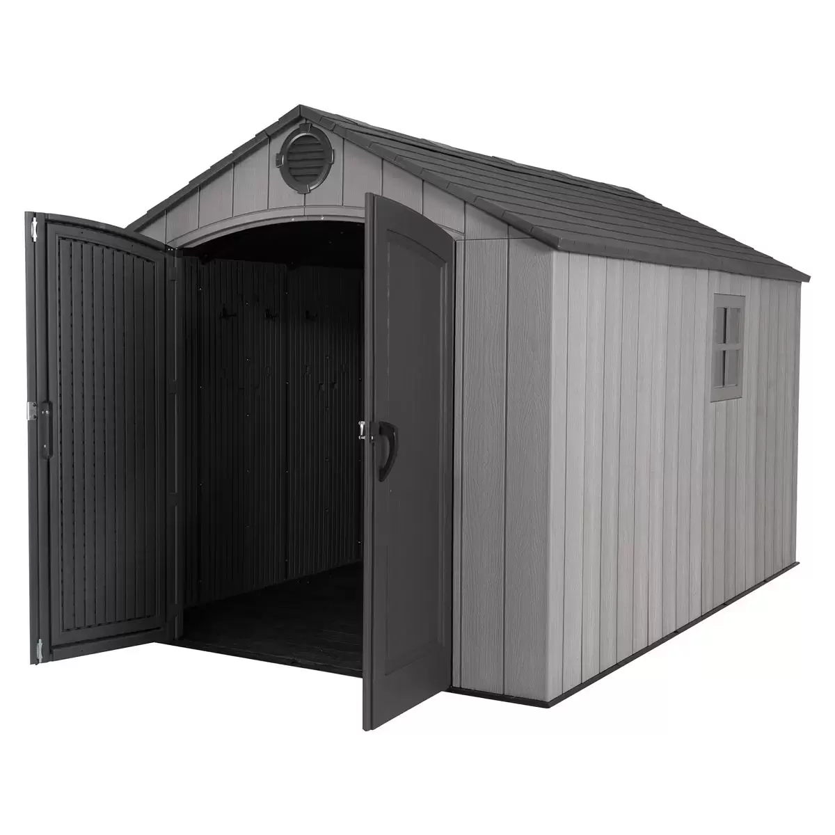 Lifetime 8ft x 12ft 6" (2.4 x 3.8m) Simulated Wood Look Storage Shed - Model 60305 - Image 4