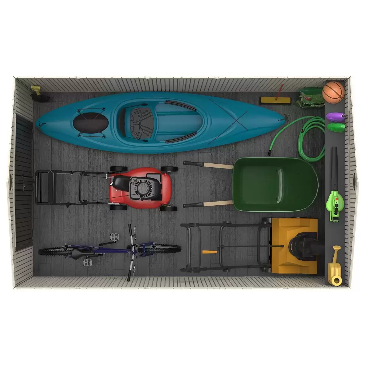 Lifetime 8ft x 12ft 6" (2.4 x 3.8m) Simulated Wood Look Storage Shed - Model 60305 - Image 5