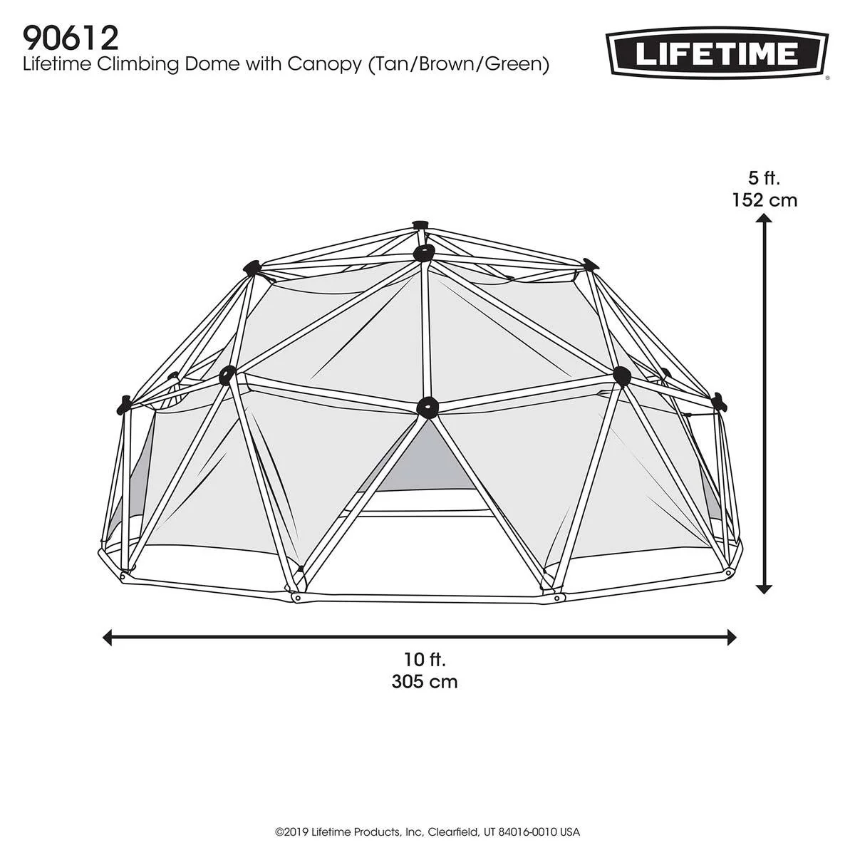 Lifetime Earthtone Dome Climber with Canopy (3-10 Years) - Tiedex - Image 7