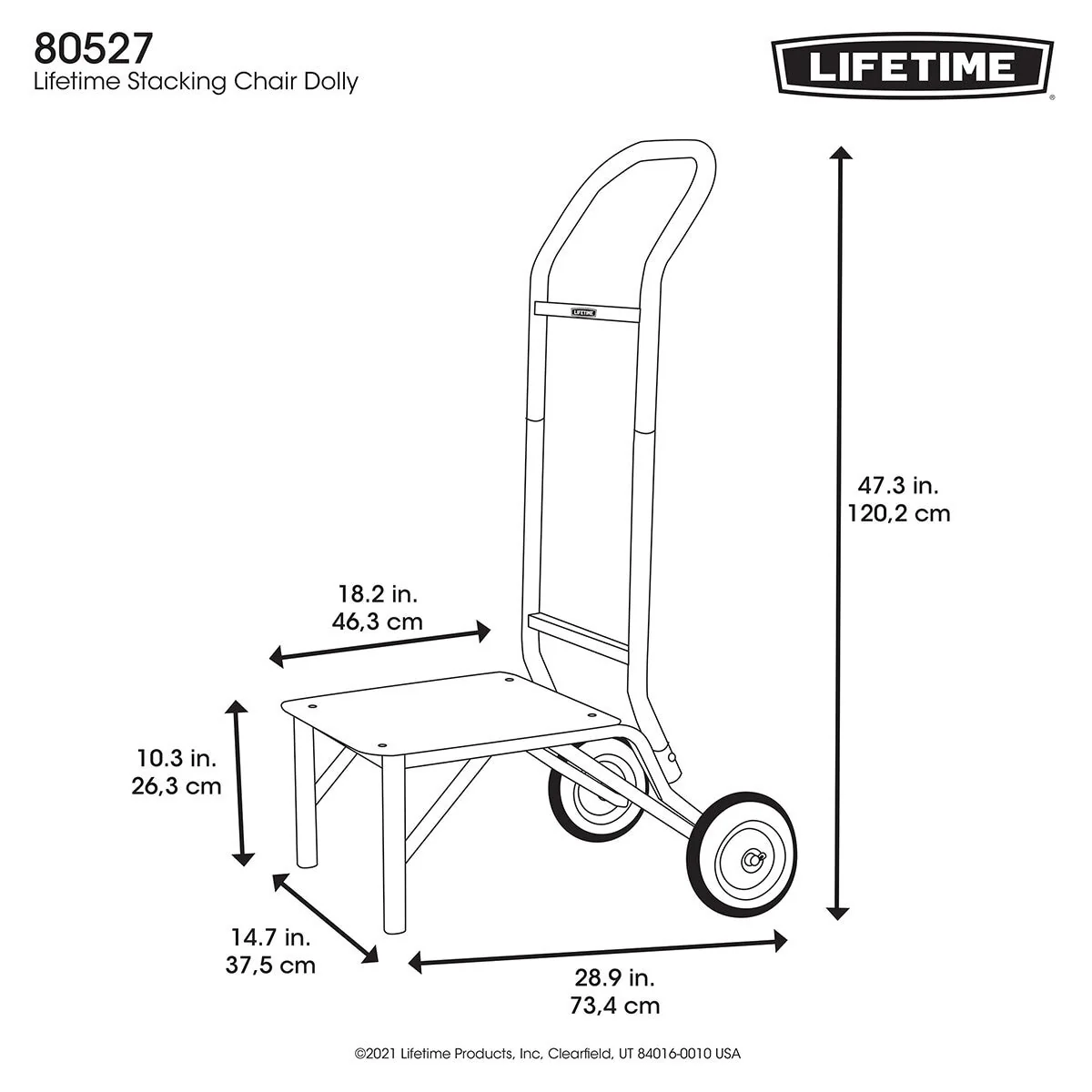 Lifetime Stacking Chair, 14 Pack & Chair Trolley - Image 3