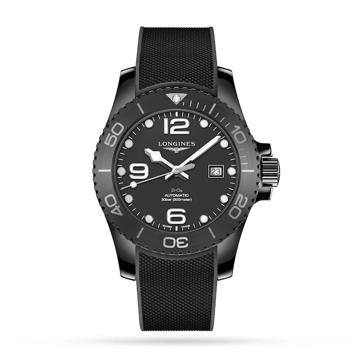 Longines All-black Ceramic Hydroconquest 43mm Automatic Mens Watch Luxury Watch Swiss Made Automatic Movement Sapphire Crystal Stainless Steel Case L37844569