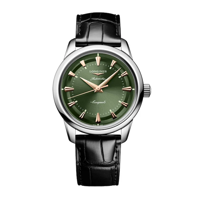 Longines Automatic 38mm Men’s Watch with Green Material Dial, Stainless Steel Case, 50m Water Resistant / L16494022