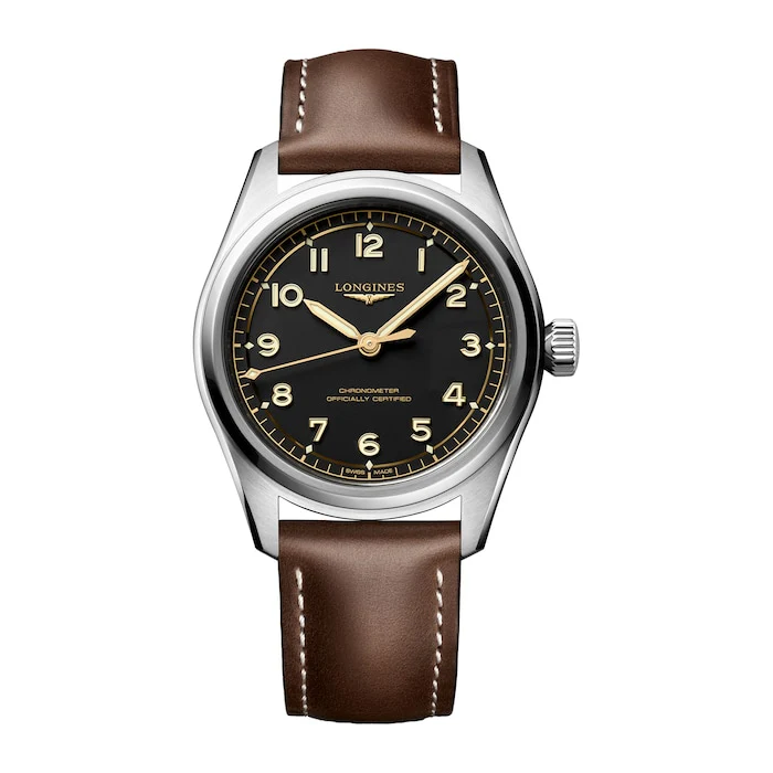 Longines Automatic 39mm Men’s Watch with Black Material Dial, Stainless Steel Case, 100m Water Resistant / L38094532