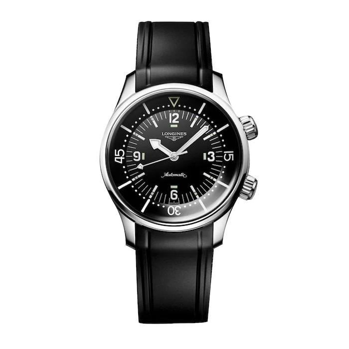 Longines Automatic 39mm Men’s Watch with Black Material Dial, Stainless Steel Case, 300m Water Resistant / L37644509