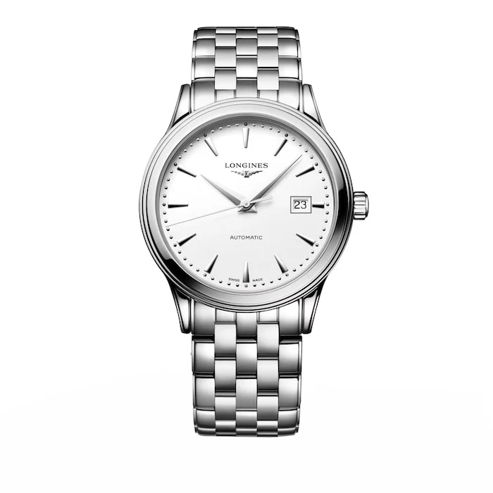 Longines Automatic 40mm Men’s Watch with White Material Dial, Stainless Steel Case & Bracelet, 30m Water Resistant / L49844186