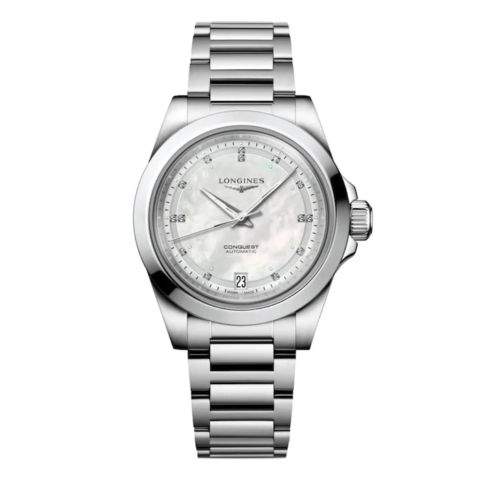 Longines Conquest 34mm Ladies Watch Mother Of Pearl Luxury Watch Swiss Made High Precision Movement L34304876