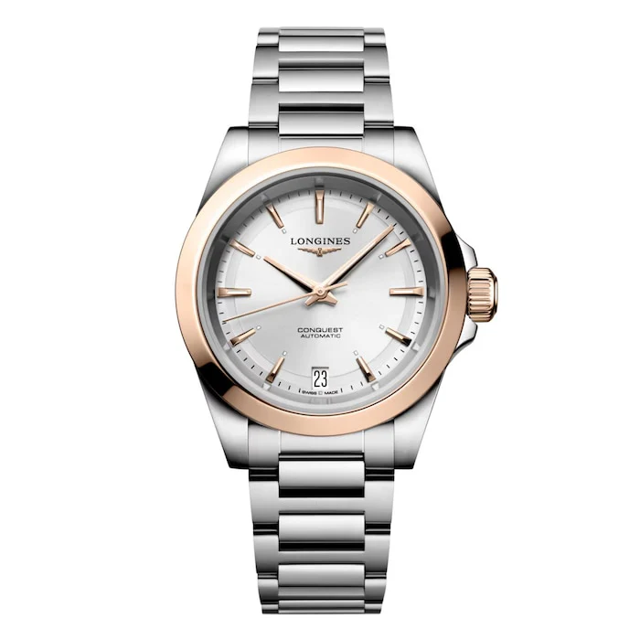Longines Conquest 34mm Ladies Watch Silver Luxury Watch Swiss Made High Precision Movement L34305726