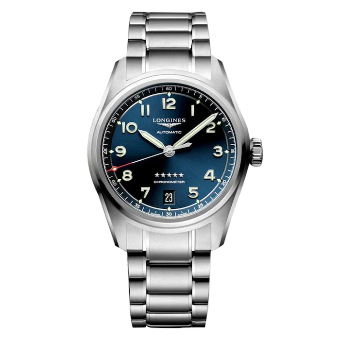 Longines Elegance Automatic 37mm Men’s Watch with Blue Material Dial, Stainless Steel Case & Bracelet, 100m Water Resistant / L34104936