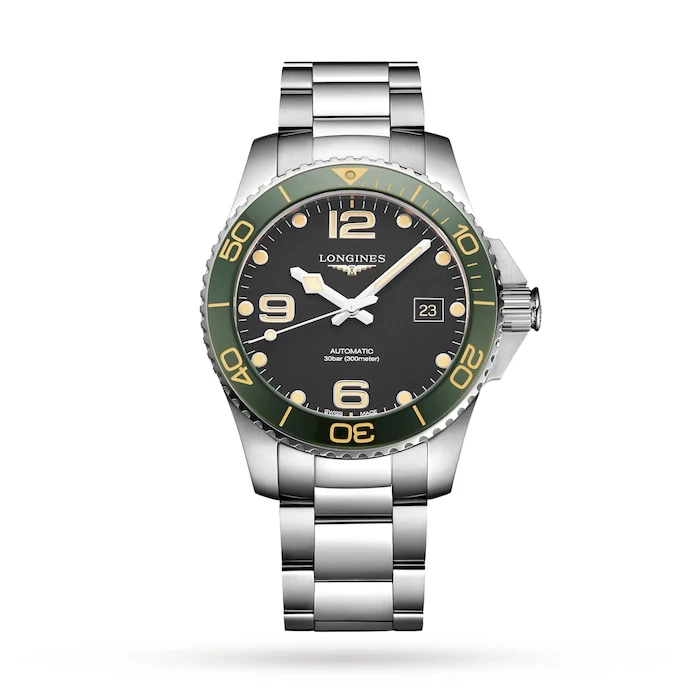 Longines Elegance Automatic 41mm Men’s Watch with Black Material Dial, Stainless Steel Case & Bracelet, 300m Water Resistant / L37814059