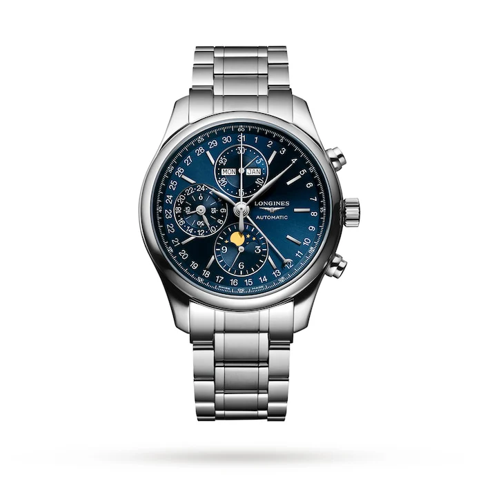 Longines Elegance Automatic 42mm Men’s Watch with Blue Material Dial, Stainless Steel Case & Bracelet, 30m Water Resistant / L27734926