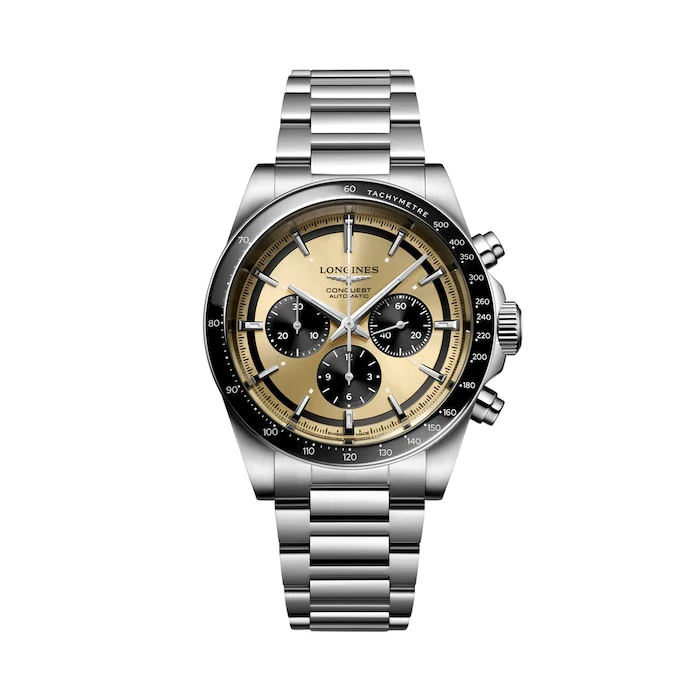 Longines Elegance Automatic 42mm Men’s Watch with Brown Material Dial, Stainless Steel Case & Bracelet, 100m Water Resistant / L38354326
