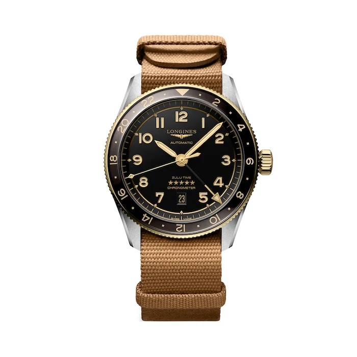 Longines Elegance Automatic 42mm Men’s Watch with Grey Material Dial, Stainless Steel Case, 100m Water Resistant / L38125539