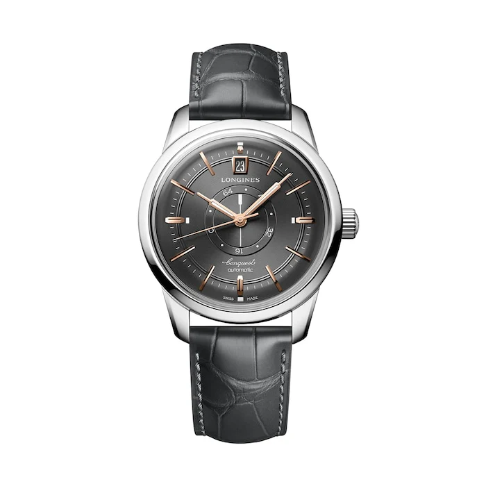 Longines Heritage Automatic 38mm Men’s Watch with Grey Material Dial, Stainless Steel Case, 50m Water Resistant / L16484622
