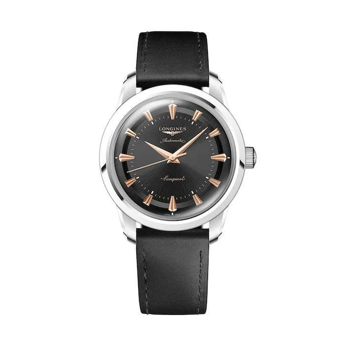 Longines Heritage Automatic 40mm Men’s Watch with Black Material Dial, Stainless Steel Case, 50m Water Resistant / L16494522