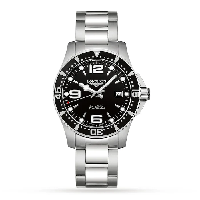 Longines Heritage Automatic 41mm Men’s Watch with Black Material Dial, Stainless Steel Case & Bracelet, 300m Water Resistant / L37424566