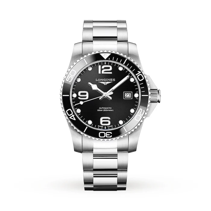 Longines Heritage Automatic 41mm Men’s Watch with Black Material Dial, Stainless Steel Case & Bracelet, 300m Water Resistant / L37814566