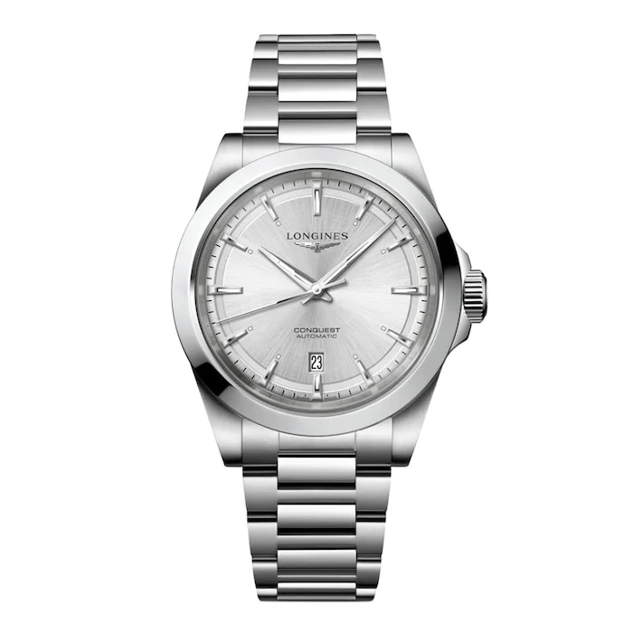 Longines Heritage Automatic 41mm Men’s Watch with Silver Material Dial, Stainless Steel Case & Bracelet, 100m Water Resistant / L38304726