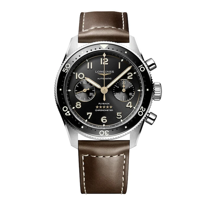 Longines Heritage Automatic 42mm Men’s Watch with Black Material Dial, Stainless Steel Case, 100m Water Resistant / L38214532