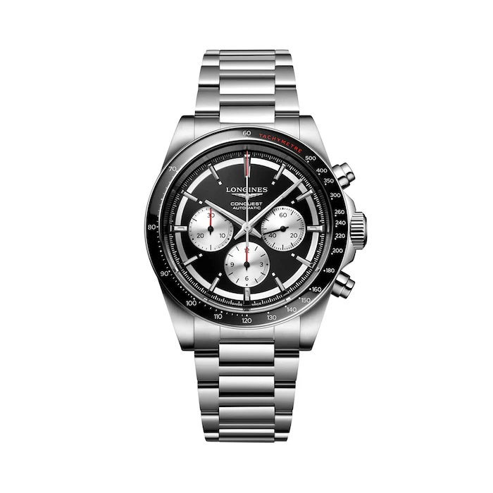 Longines Heritage Automatic 42mm Men’s Watch with Black Material Dial, Stainless Steel Case & Bracelet, 100m Water Resistant / L38354526