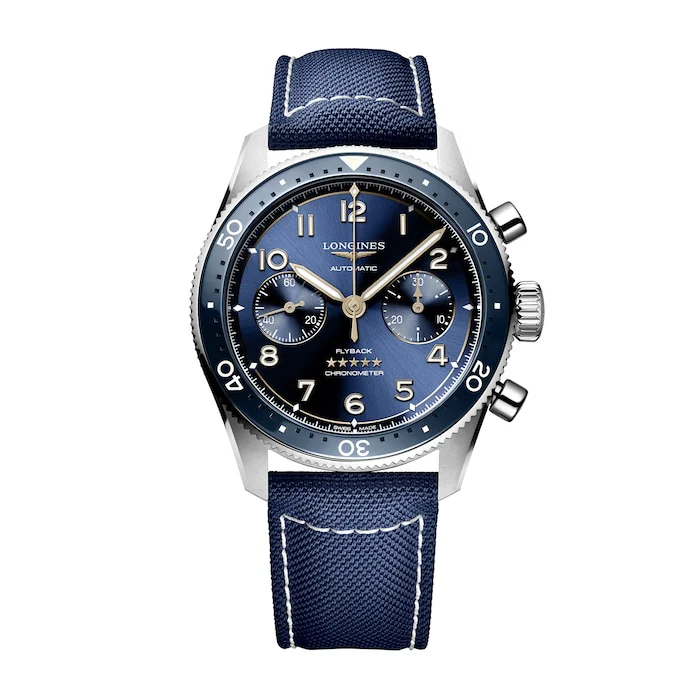 Longines Heritage Automatic 42mm Men’s Watch with Blue Material Dial, Stainless Steel Case, 100m Water Resistant / L38214932
