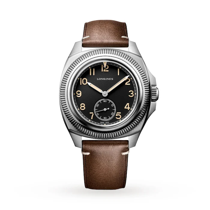 Longines Heritage Automatic 43mm Men’s Watch with Black Material Dial, Stainless Steel Case, 100m Water Resistant / L28384539