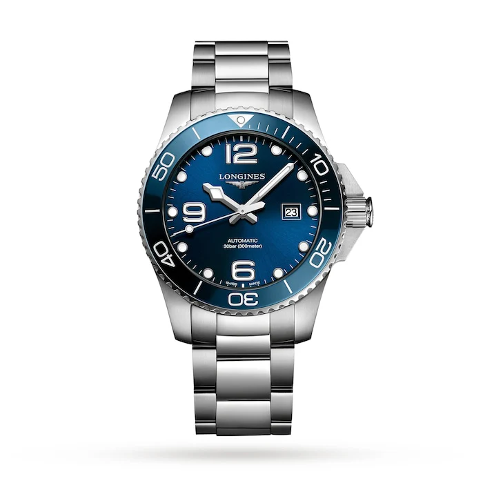 Longines Heritage Automatic 43mm Men’s Watch with Blue Material Dial, Stainless Steel Case & Bracelet, 300m Water Resistant / L37824966