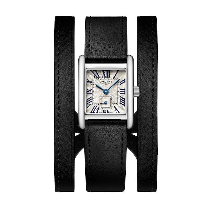 Longines Mini Dolcevita 21.5mm X 29mm Ladies Watch Black Strap Luxury Watch Swiss Made High Precision Movement L52004710