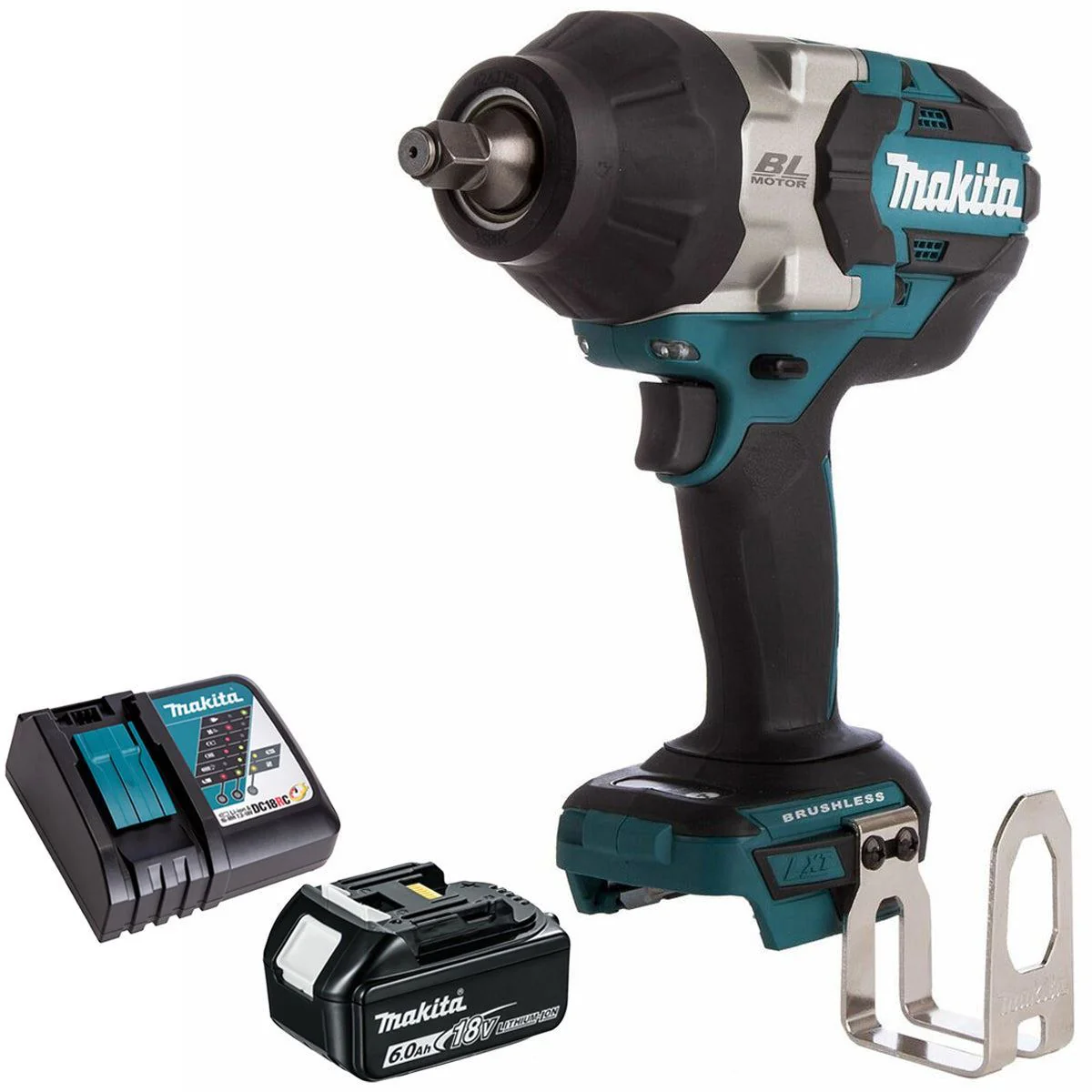 Makita DTW1002Z 18V 1/2" Brushless Impact Wrench with 1 x 6.0Ah Battery & Charger