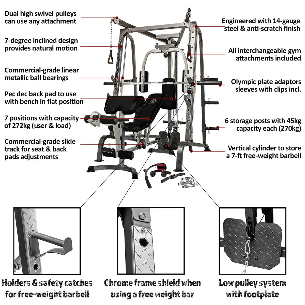 Marcy MD-9010G Deluxe Smith Machine - Image 6