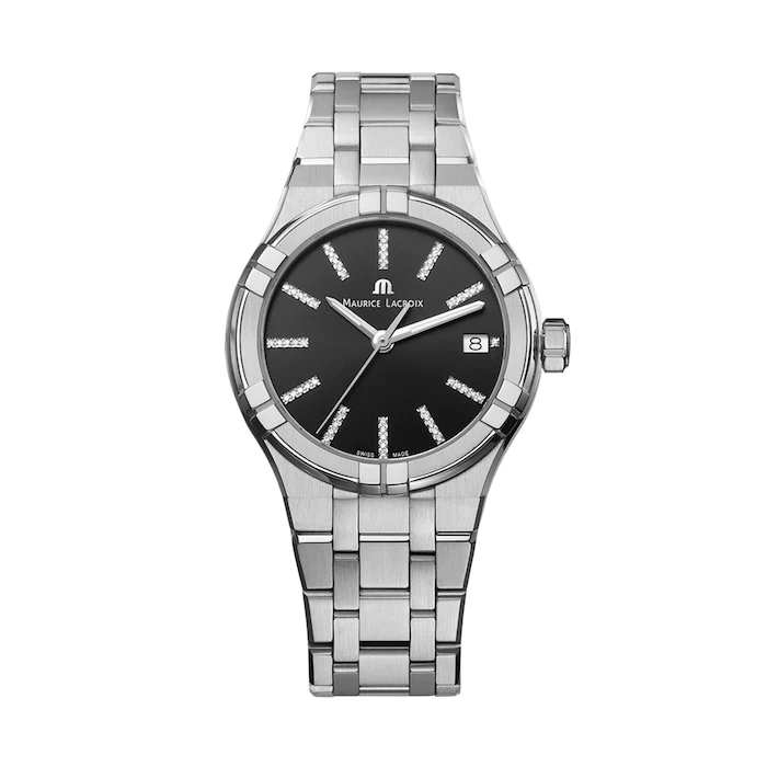 Maurice Lacroix Aikon Quartz Date 35mm Ladies Watch Black Luxury Watch Swiss Made AI1106-SS002-350-1