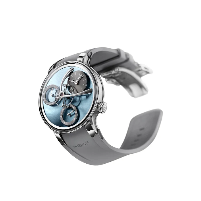 MB&F Manual Wind 14mm Men’s Watch with Blue Material Dial, Titanium Case, 80m Water Resistant / 04.TR.LB