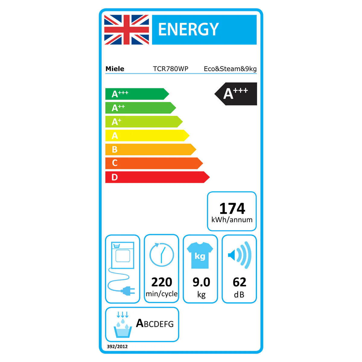 Miele TCR780WP 9kg Heat Pump Dryer, A+++ Rated in White - Image 8